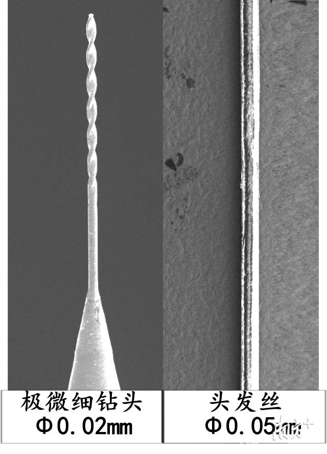 团队研发的极微细钻头,直径小于头发丝一半 团队研发的极微细钻头,直径小于头发丝一半